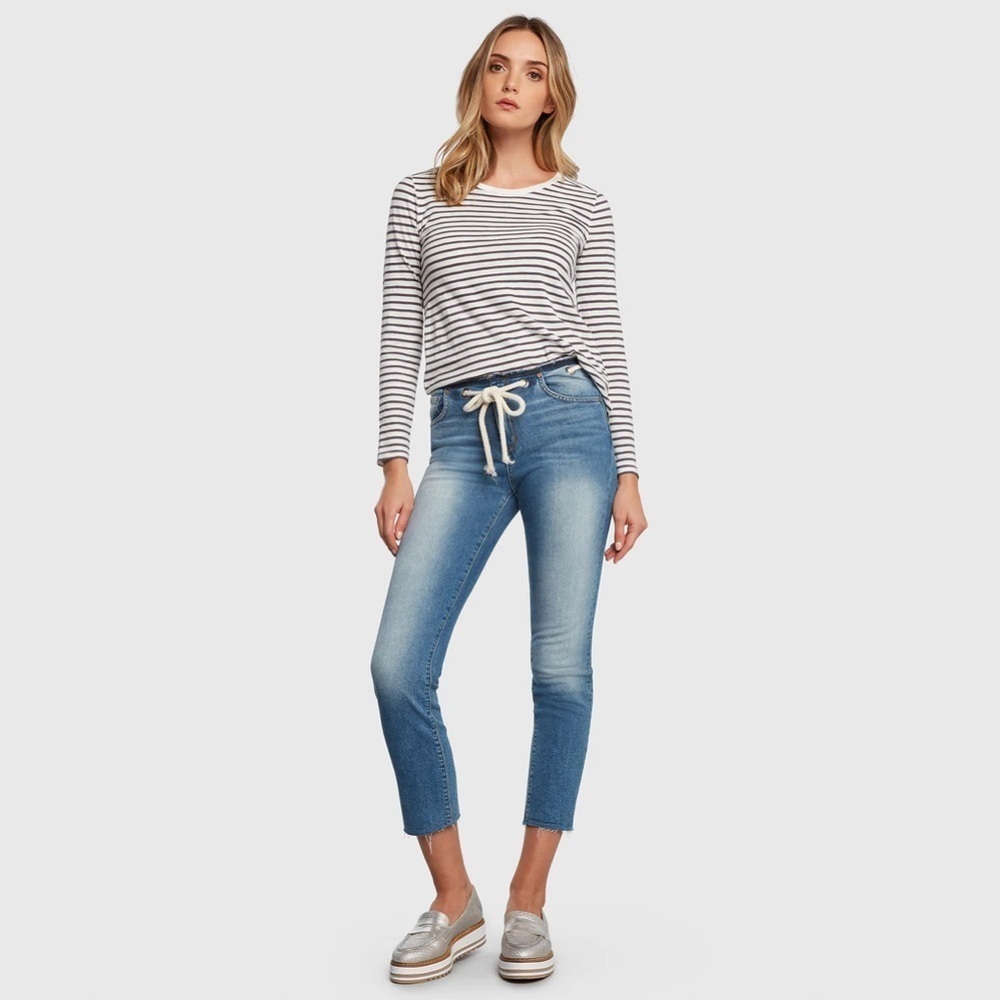 PRINCIPLE DENIM The Castaway Jeans In Holiday Raw Edge Denim Size 28
